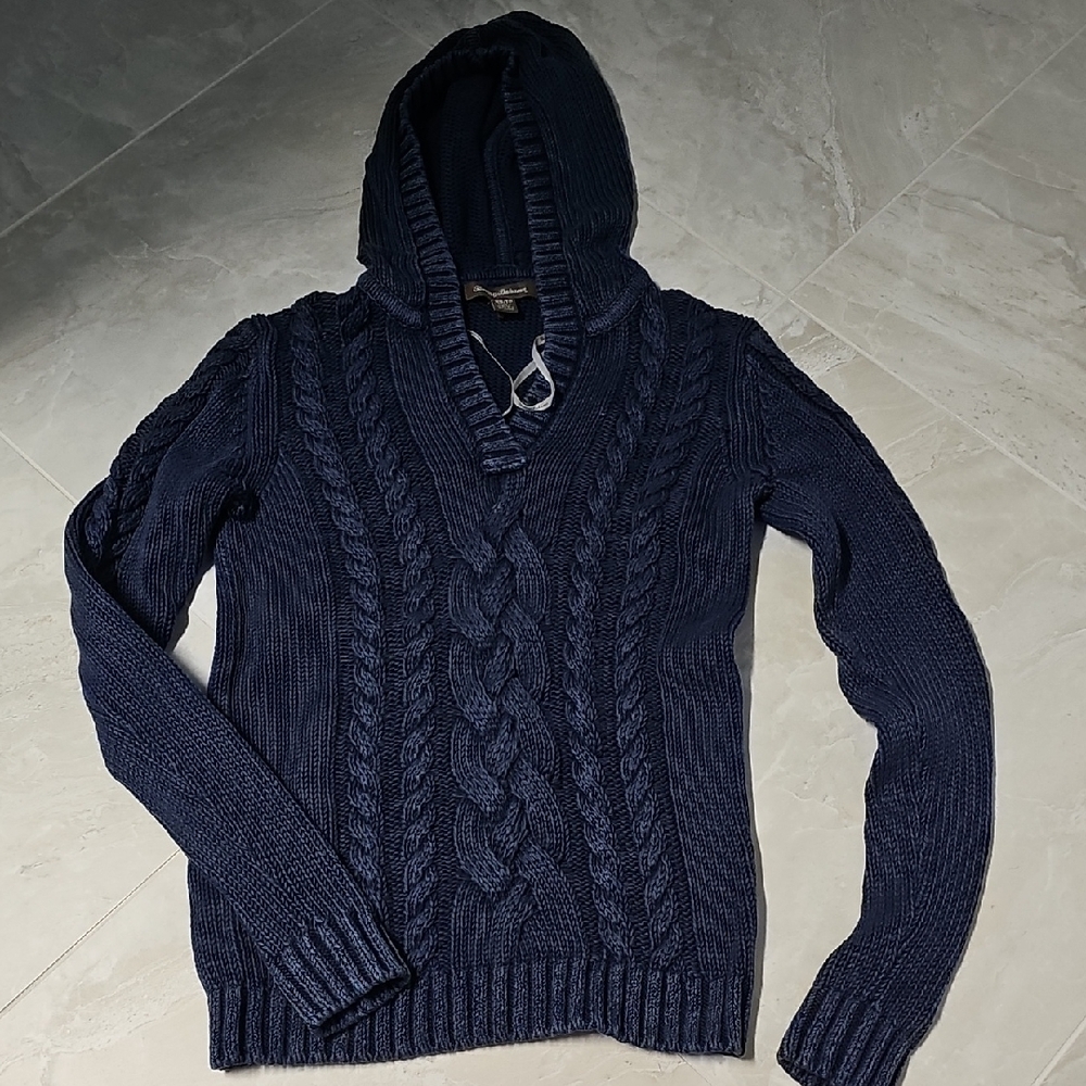 Tommy Bahama Blue Cowl Neck Sweater Warm Knit Design